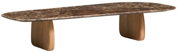 Kave Home Hnědý mramorový konferenční stolek Pirita 147 x 65 cm