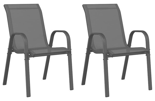 Stohovatelné zahradní židle 2 ks černé textilenová tkanina 318777