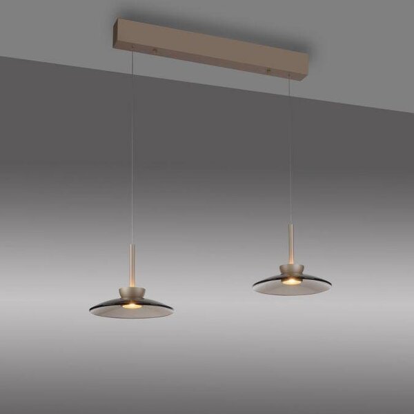PAULNEUHAUS LED závěsné svítidlo Pure Moon, bronzová, stmívatelné 2700K - PAUL NEUHAUS