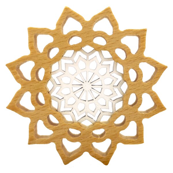 AMADEA Mandala s vkladem na zavěšení, masivní dřevo, průměr 10 cm