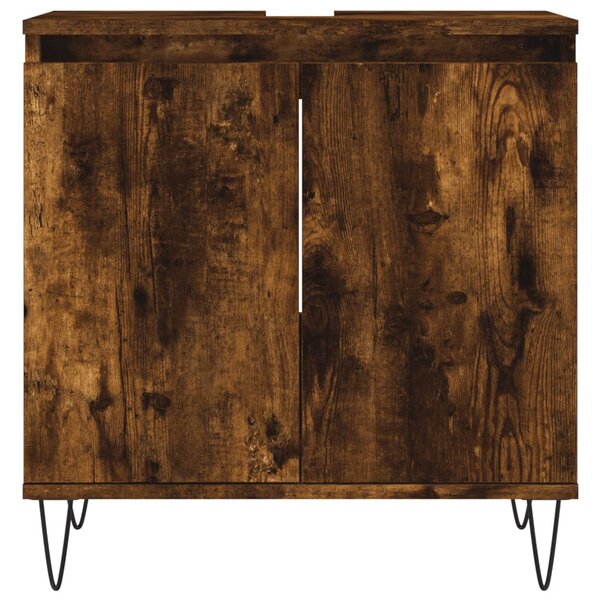 3dílný set koupelnových skříněk kouřový dub kompozitní dřevo 3187794