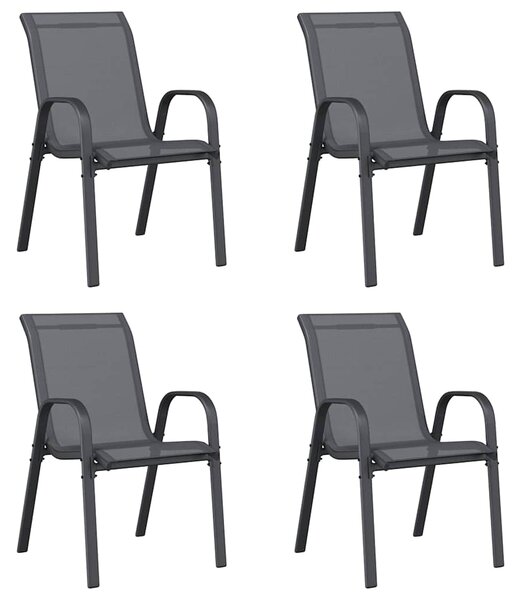 Stohovatelné zahradní židle 4 ks šedé textilenová tkanina 318781