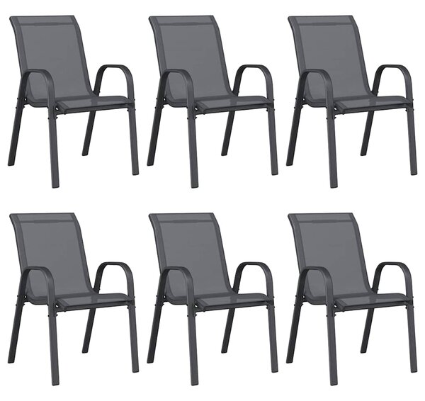 Stohovatelné zahradní židle 6 ks šedé textilenová tkanina 318784
