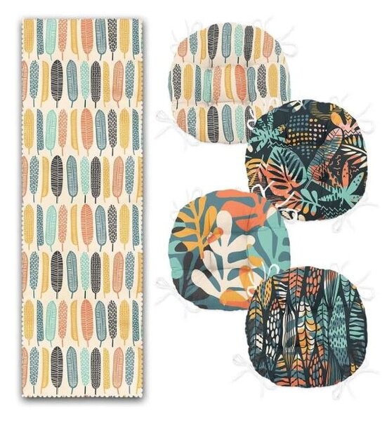 Set podsedáků a běhounu 5 ks Long Leaves – Mila Home