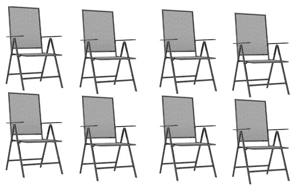 9dílný zahradní jídelní set antracitový ocel 3187984