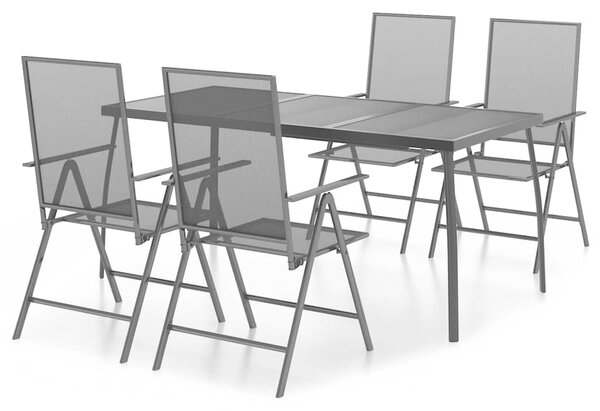 5dílný zahradní jídelní set antracitový ocel 3187982