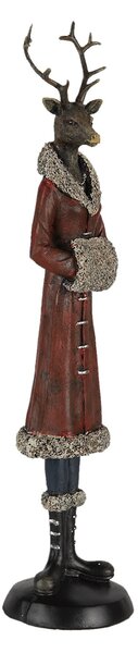 Dekorativní soška laně v zimním kabátu - 8*8*35 cm - Clayre & Eef