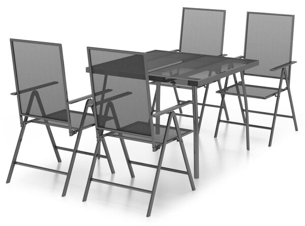 5dílný zahradní jídelní set antracitový ocel 3187978