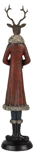 Dekorativní soška laně v zimním kabátu - 8*8*35 cm - Clayre & Eef