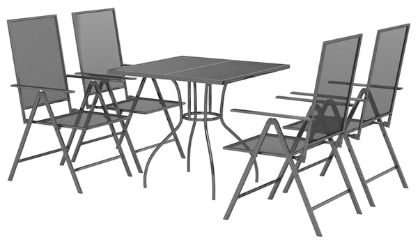 5dílný zahradní jídelní set antracitový ocel 3187976