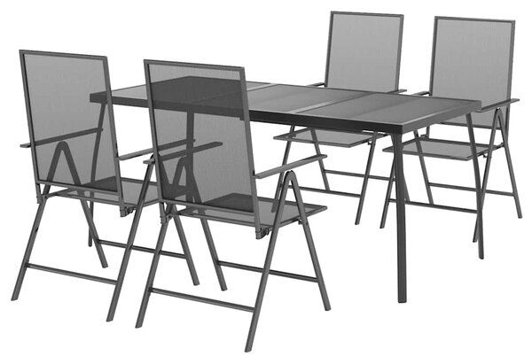 5dílný zahradní jídelní set antracitový ocel 3187982