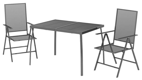 3dílný zahradní jídelní set antracitový ocel 3187980
