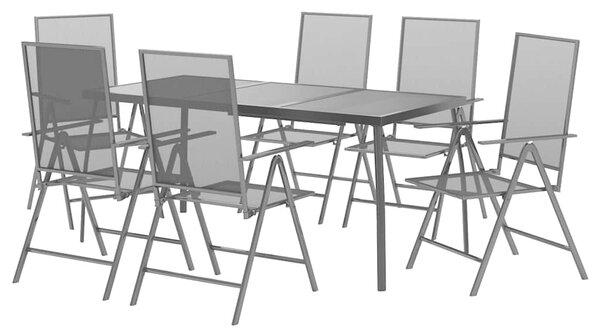 7dílný zahradní jídelní set antracitový ocel 3187981