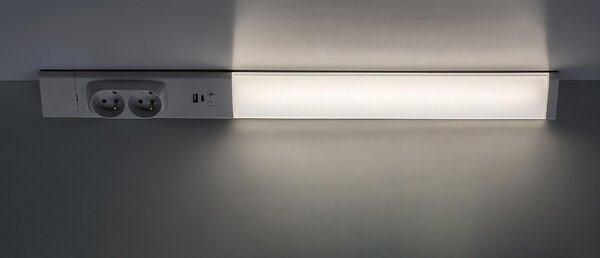 Rabalux BILAL LED podlinkové svítidlo s vypínačem a 2x zásuvkou, 2x USB 60 cm