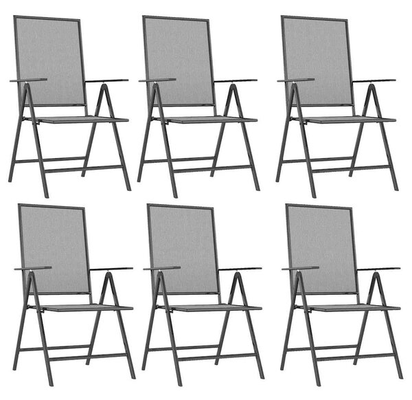 7dílný zahradní jídelní set antracitový ocel 3187981