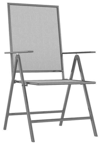 9dílný zahradní jídelní set antracitový ocel 3187984