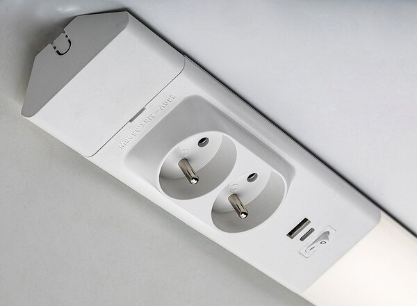 Rabalux BILAL LED podlinkové svítidlo s vypínačem a 2x zásuvkou, 2x USB 60 cm