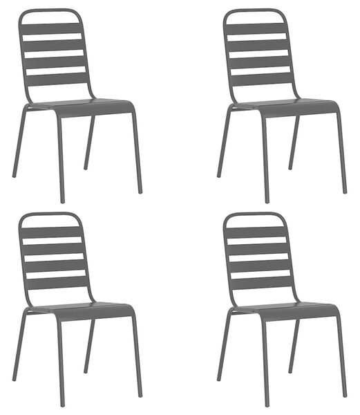 5dílný zahradní jídelní set antracitový ocel 3187991