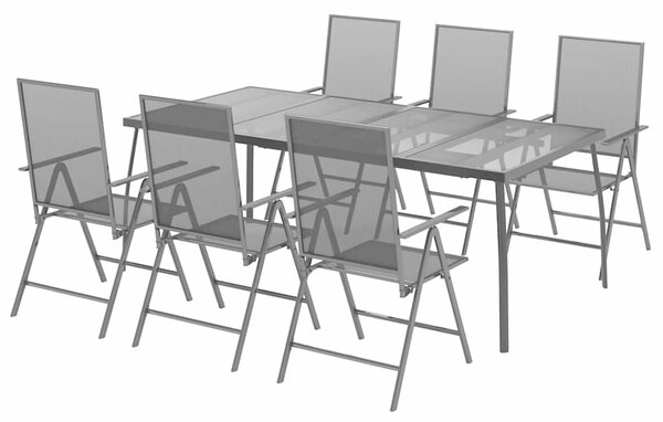 7dílný zahradní jídelní set antracitový ocel 3187983