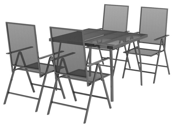 5dílný zahradní jídelní set antracitový ocel 3187978
