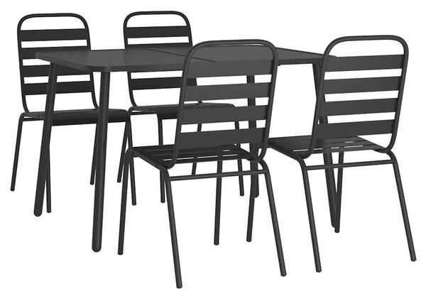 5dílný zahradní jídelní set antracitový ocel 3187991