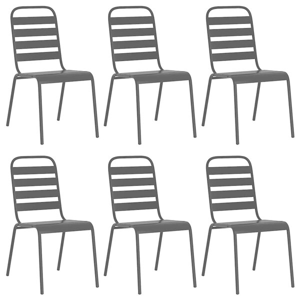 7dílný zahradní jídelní set antracitový ocel 3187993