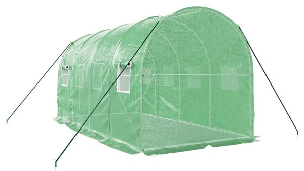 Skleník s ocelovým rámem zelený 8 m² 4 x 2 x 2 m 3188017