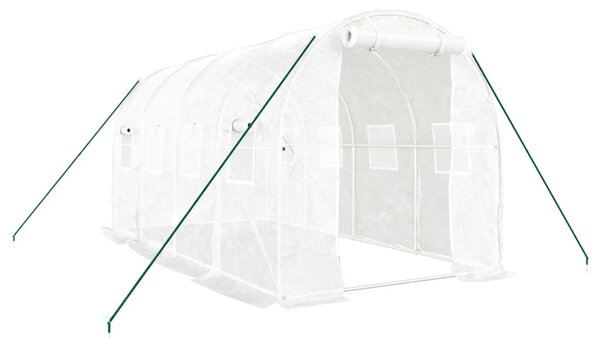 Skleník s ocelovým rámem bílý 8 m² 4 x 2 x 2 m 3188028