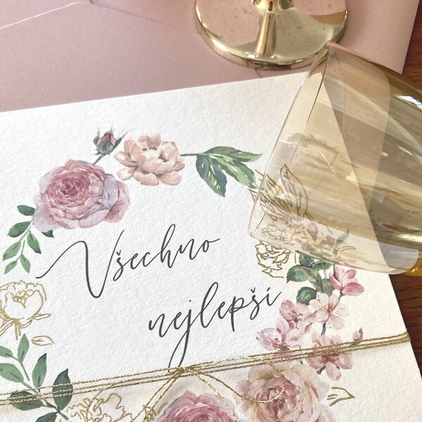 Spring Studio Blahopřání Pivoňkový věneček