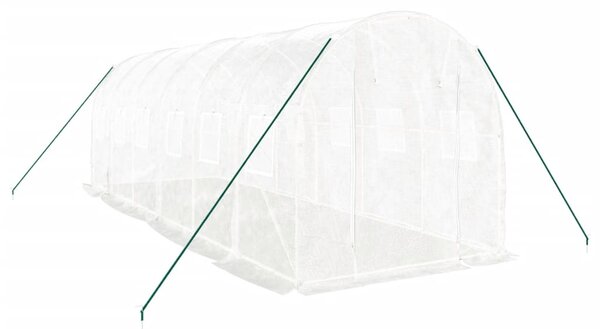 Skleník s ocelovým rámem bílý 12 m² 6 x 2 x 2 m 3188029