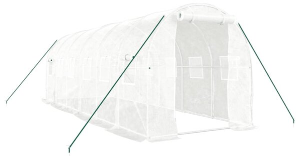 Skleník s ocelovým rámem bílý 12 m² 6 x 2 x 2 m 3188029