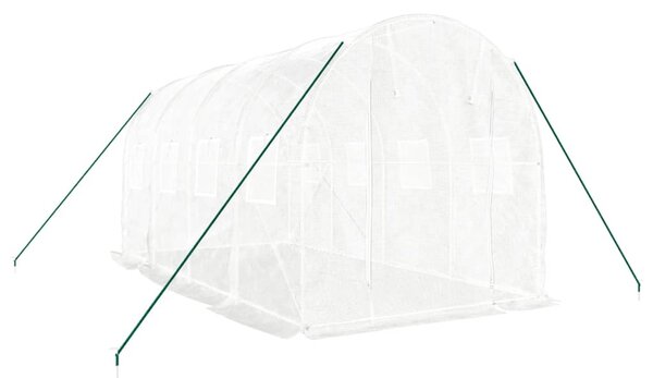 Skleník s ocelovým rámem bílý 8 m² 4 x 2 x 2 m 3188028