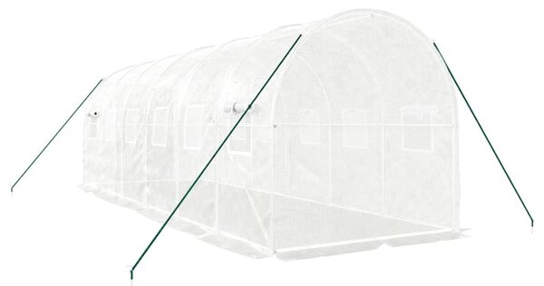 Skleník s ocelovým rámem bílý 12 m² 6 x 2 x 2 m 3188029