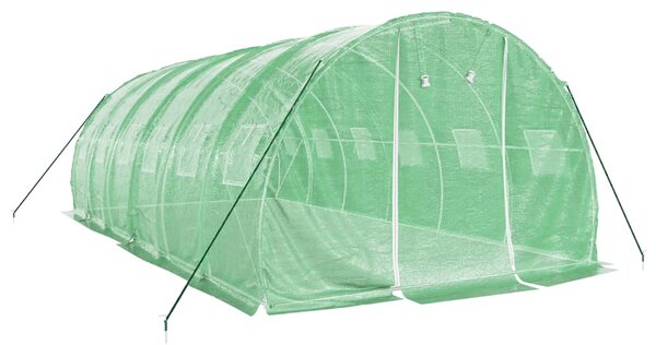 Skleník s ocelovým rámem zelený 18 m² 6 x 3 x 2 m 3188040