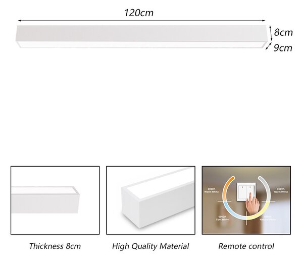 Immax NEO LITE 07259L LED přisazené stropní svítidlo LUNGO | 38W integrovaný LED zdroj | 2882lm