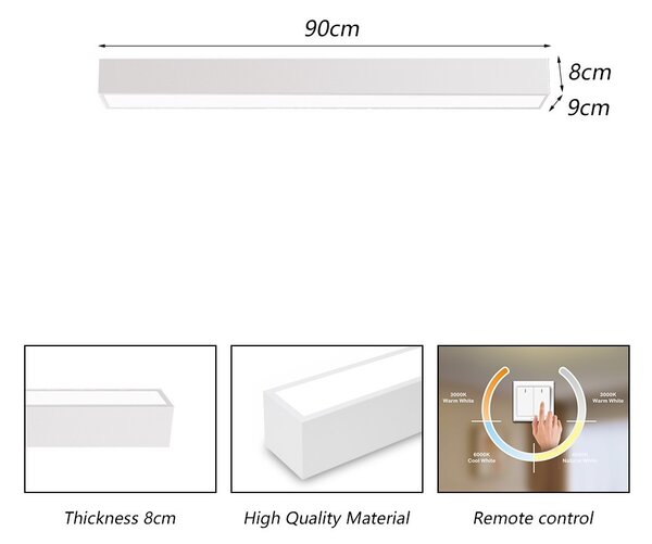 Immax NEO LITE 07258L LED přisazené stropní svítidlo LUNGO | 29W integrovaný LED zdroj | 2204lm