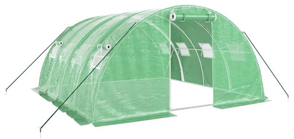 Skleník s ocelovým rámem zelený 16 m² 4 x 4 x 2 m 3188061