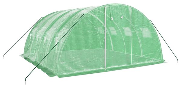 Skleník s ocelovým rámem zelený 16 m² 4 x 4 x 2 m 3188061