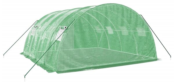 Skleník s ocelovým rámem zelený 16 m² 4 x 4 x 2 m 3188061