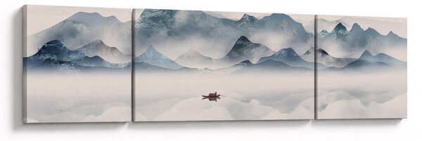 Obraz - Údolí modrých hor (170x50 cm)