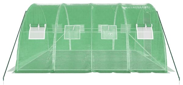 Skleník s ocelovým rámem zelený 16 m² 4 x 4 x 2 m 3188061