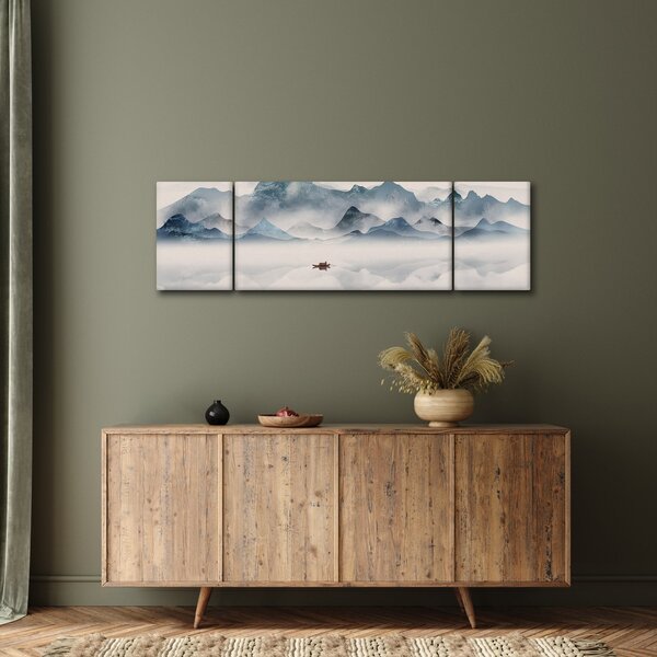 Obraz - Údolí modrých hor (170x50 cm)