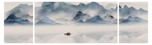 Obraz - Údolí modrých hor (170x50 cm)