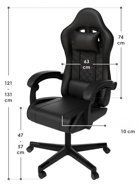Juskys Kancelářská židle HyperSeat - černá