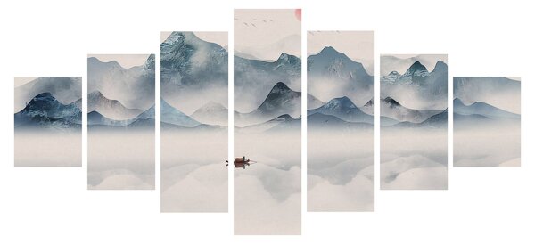 Obraz - Údolí modrých hor (210x100 cm)