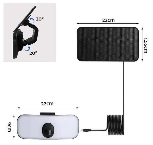 Immax 08500L LED solární venkovní nástěnné svítidlo SunBoard | 13W integrovaný LED zdroj