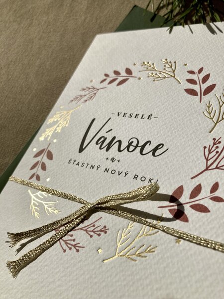 Spring Studio Blahopřání vánoční Větvičky Barva podkladu: hnědý kraftový recyklovaný papír