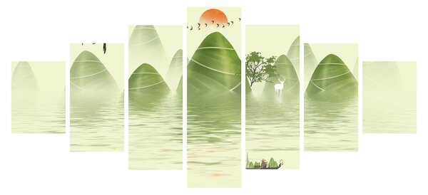 Obraz - Údolí zelených hor (210x100 cm)