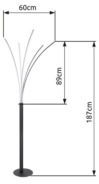 Globo GLB59229B LED stojací lampa BIZZY | 36W integrovaný LED zdroj | 910lm | 3000K