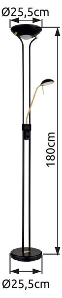 Globo GLB59020B LED stojací lampa LEONAS | 20W integrovaný LED zdroj | 1690lm | 3000K